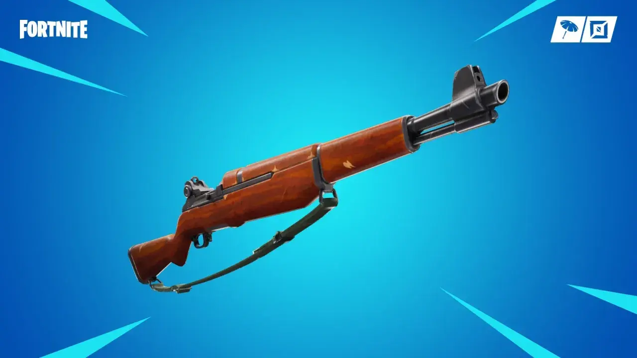 Drewniany karabin szturmowy z gry Fortnite, gotowy do akcji na wirtualnym polu bitwy.