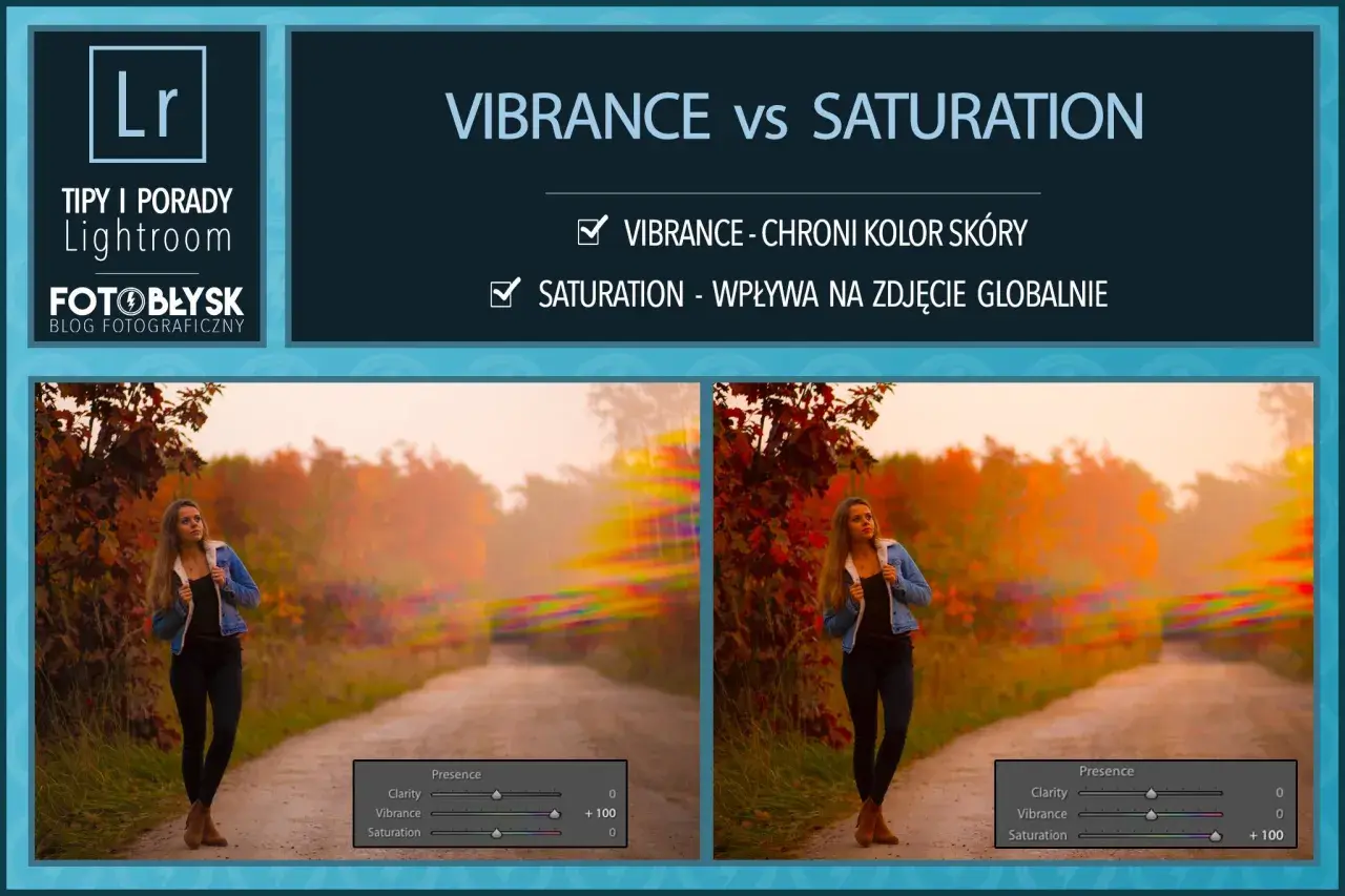 Poradnik Lightroom: porównanie Vibrance i Saturation. Zobacz, jak wpływają na kolory zdjęcia.