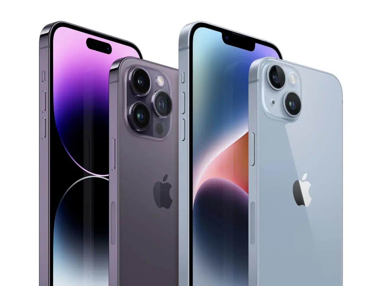 Nowe iPhone 14 Pro w kolorach fioletowym i niebieskim. Zastanawiasz się nad wymianą baterii iPhone 14 Pro?