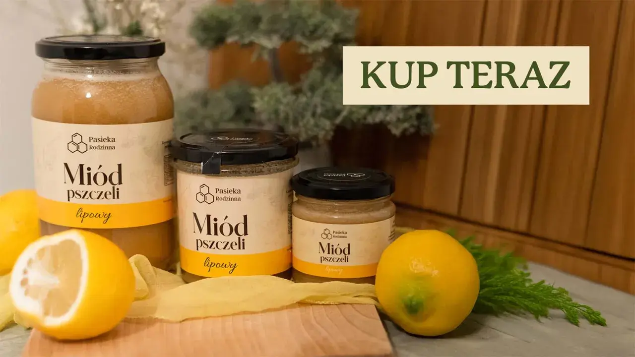 Naturalny miód lipowy z Pasieki Rodzinnej to idealny wybór, gdy szukasz odpowiedzi na pytanie: jaki miód na zapalenie krtani. Cytryny podkreślają jego właściwości.