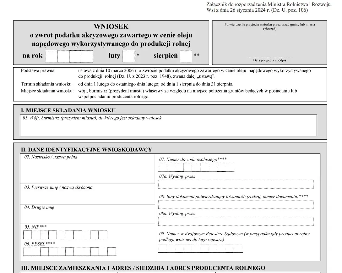 Zwrot akcyzy za paliwo rolnicze: Oświadczenie krok po kroku bez błędów