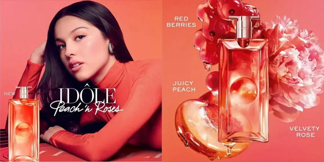 Nowy zapach Lancome Idôle Peach 'n Roses. Soczysta brzoskwinia, czerwone owoce i aksamitna róża w nowej odsłonie.