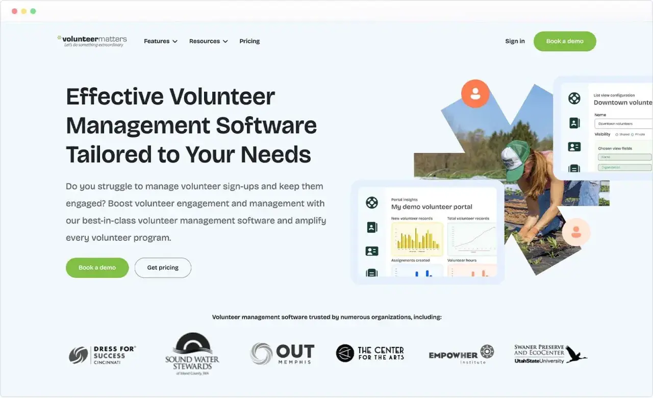 Volunteer management software for effective engagement. See a demo of the portal and its features.