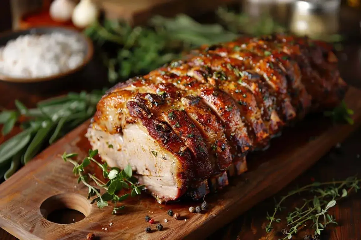 Un rôti de porc savoureux, prêt à être dégusté. Une recette de rond de Paris qui promet un délice.
