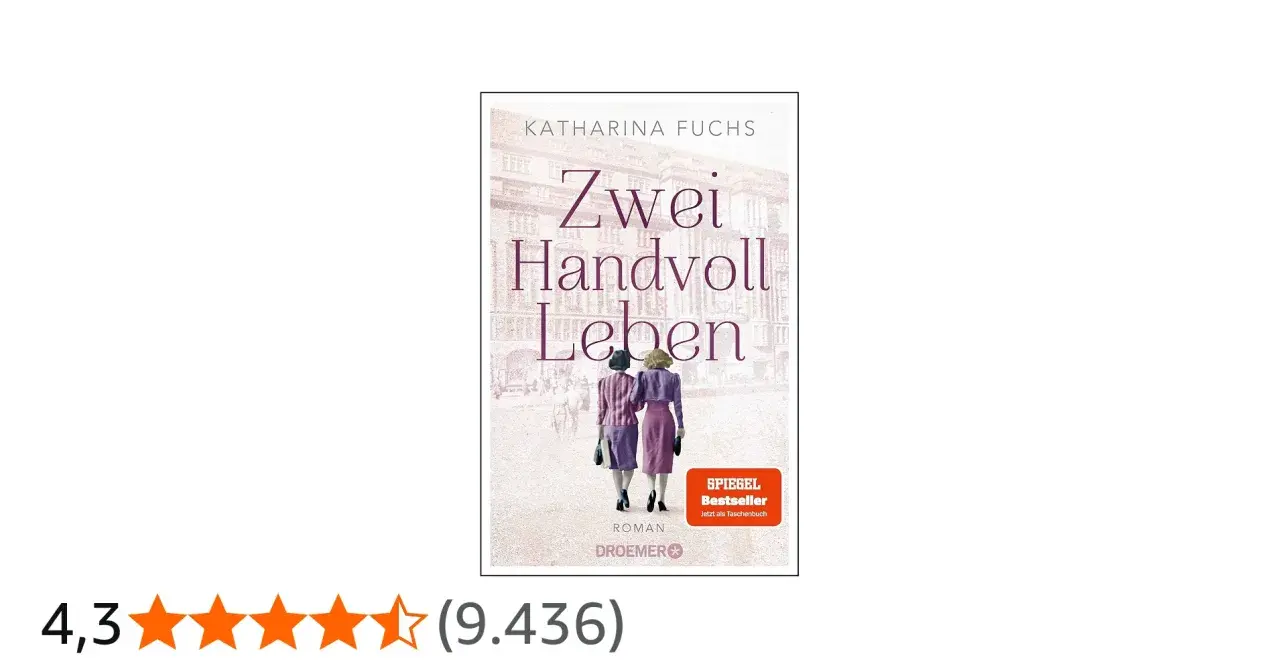 Buchcover "Zwei Handvoll Leben" von Katharina Fuchs. Zwei Frauen gehen Arm in Arm.