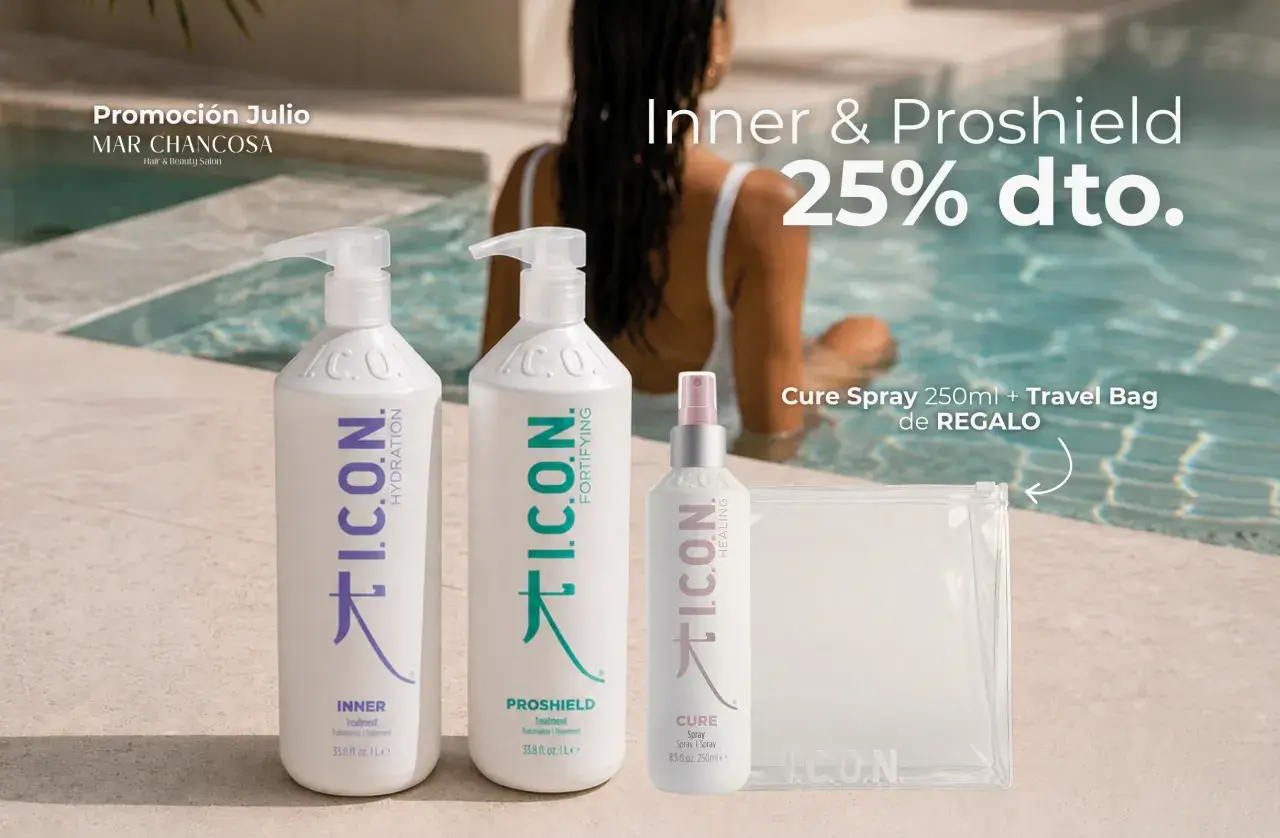 Promoción de productos ICON sin siliconas: Inner, Proshield y Cure Spray con neceser de regalo. ¡25% dto!