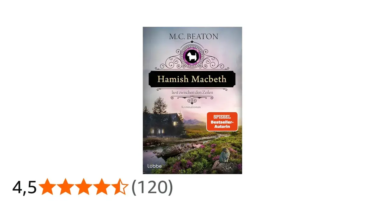 Buchcover "Hamish Macbeth liest zwischen den Zeilen" von M.C. Beaton. Die Reihenfolge der Hamish Macbeth Bücher ist hier nicht ersichtlich.