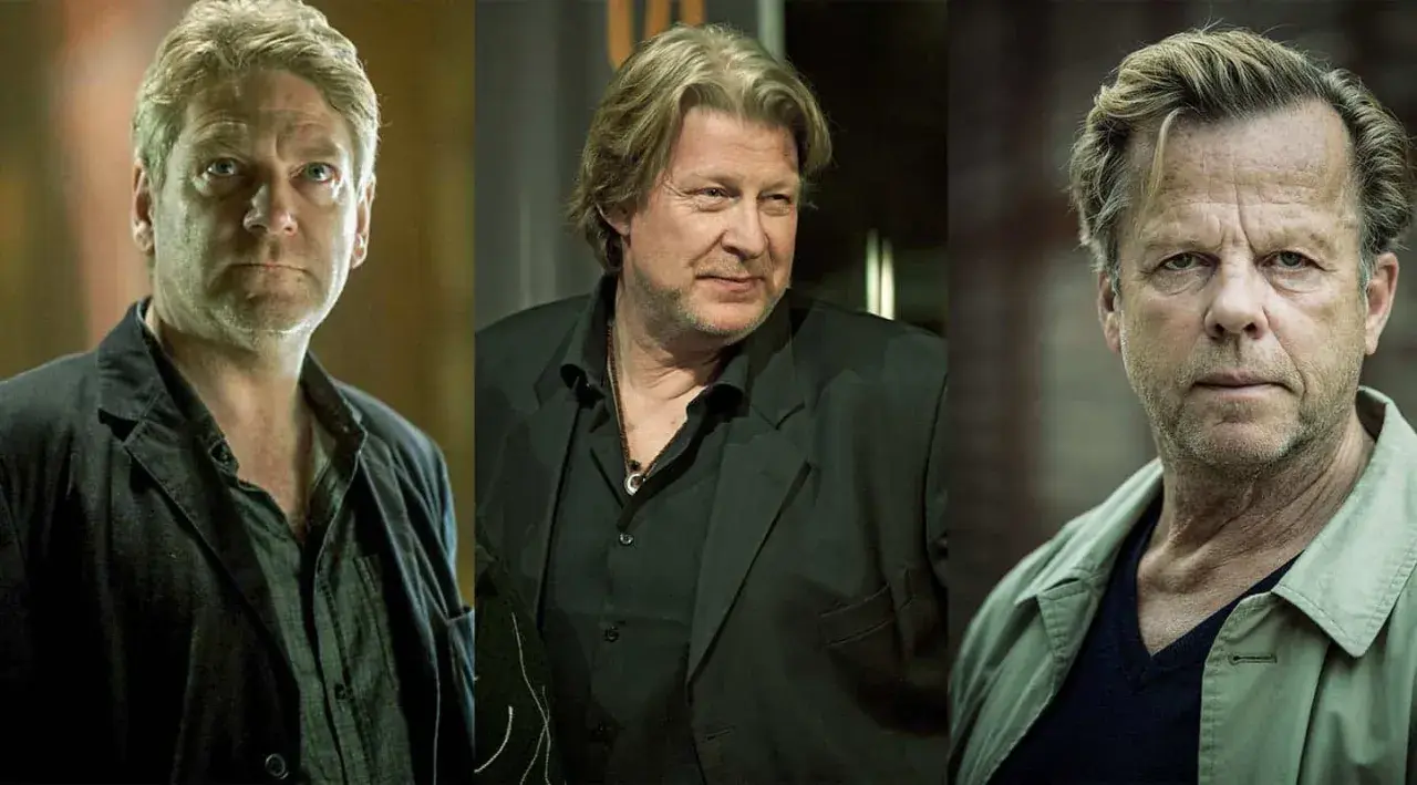 Tre skådespelare som spelat Kurt Wallander: Krister Henriksson, Rolf Lassgård och Johan Gry.