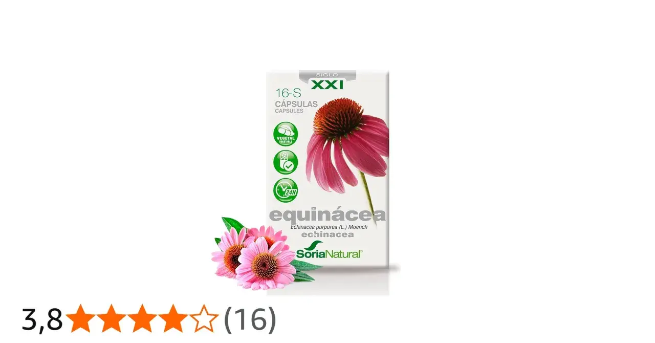 Caja de cápsulas de equinácea Soria Natural, destacando sus propiedades naturales y beneficios.