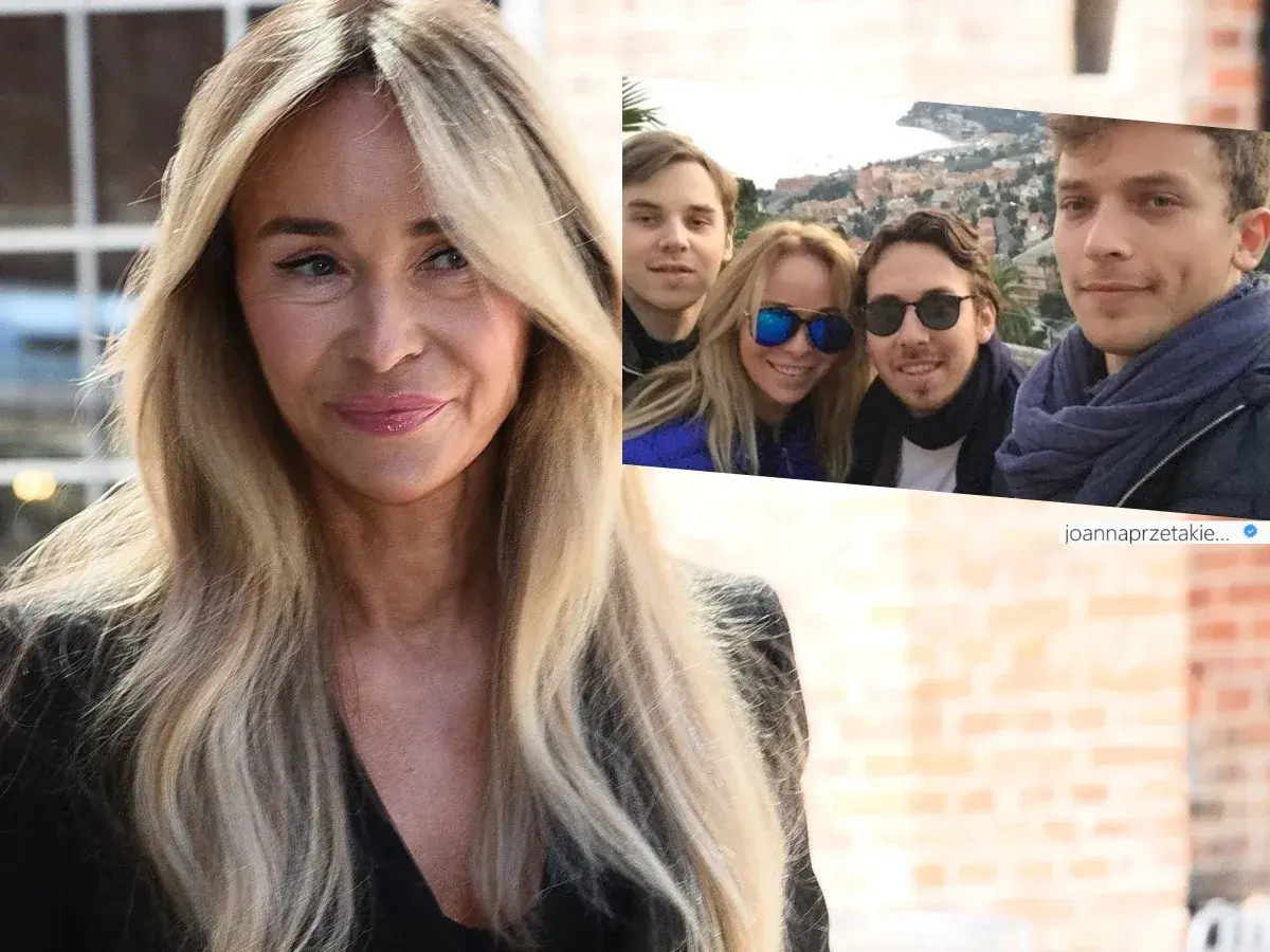 Joanna Przetakiewicz z synami na zdjęciu z wakacji.