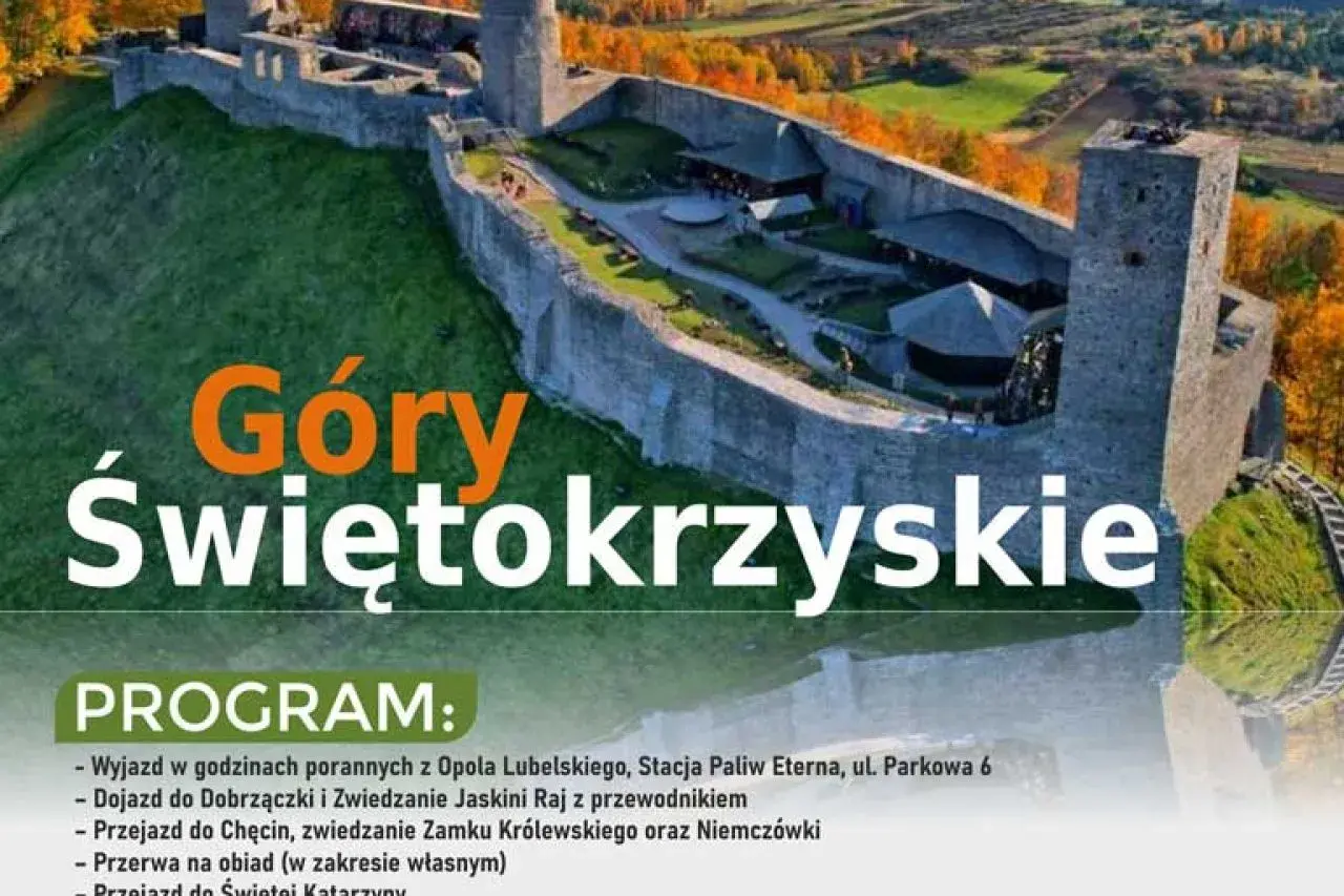 Zamek w Chęcinach, jedna z głównych atrakcji Gór Świętokrzyskich, w jesiennej scenerii.