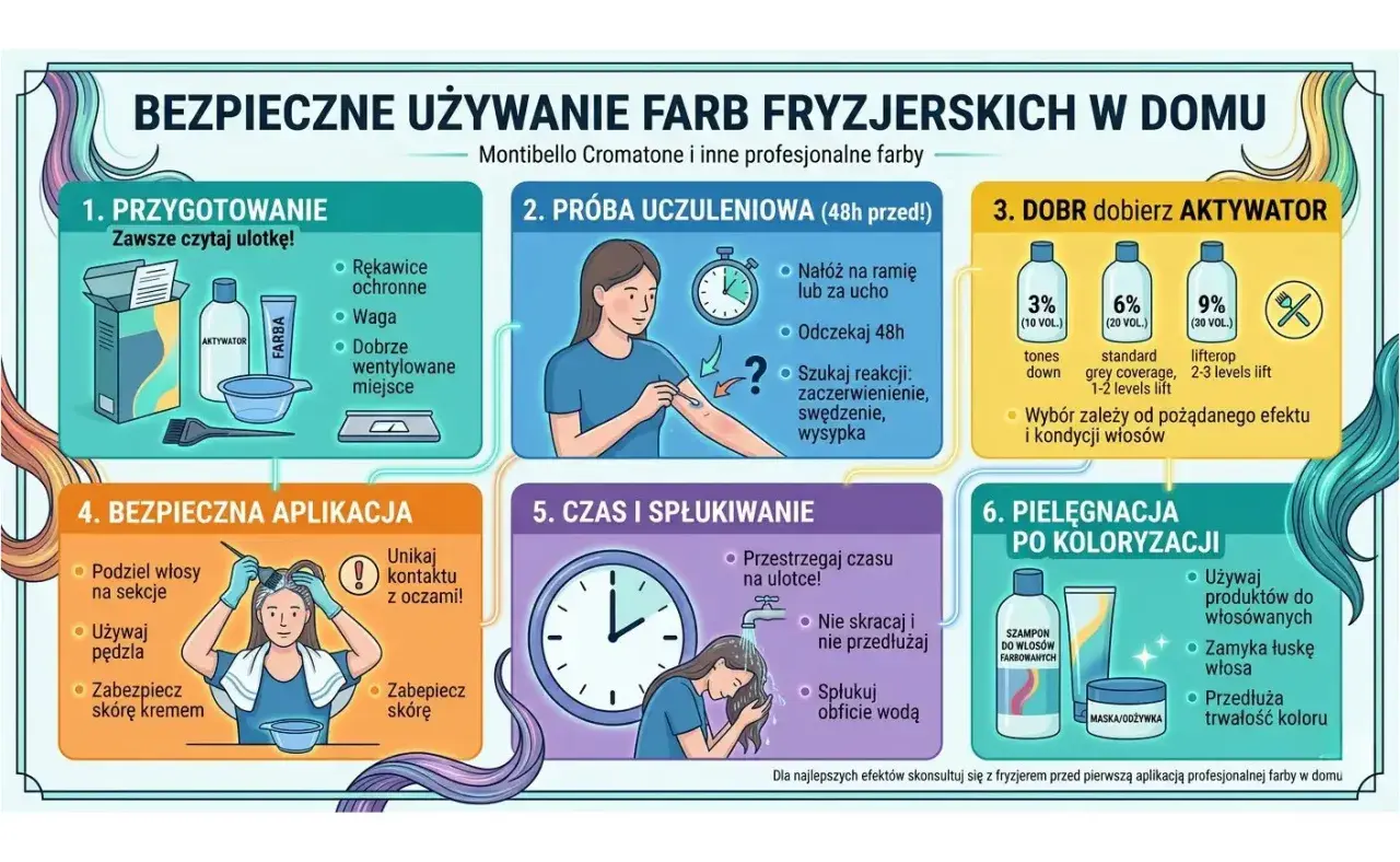 Wybierz odpowiedni aktywator (3%, 6% lub 9%) do farbowania włosów w domu, zależnie od pożądanego efektu i kondycji włosów.