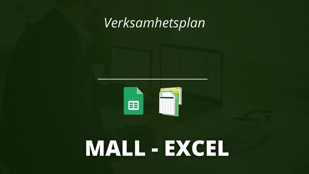 Verksamhetsplan mall i Excel. En mall för att planera din verksamhet.