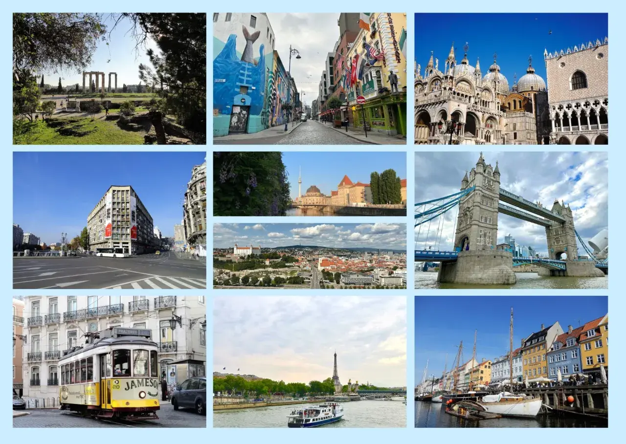 Europas teuerste Städte: Athen, Dublin, Venedig, Berlin, London, Lissabon, Bratislava, Paris und Kopenhagen.