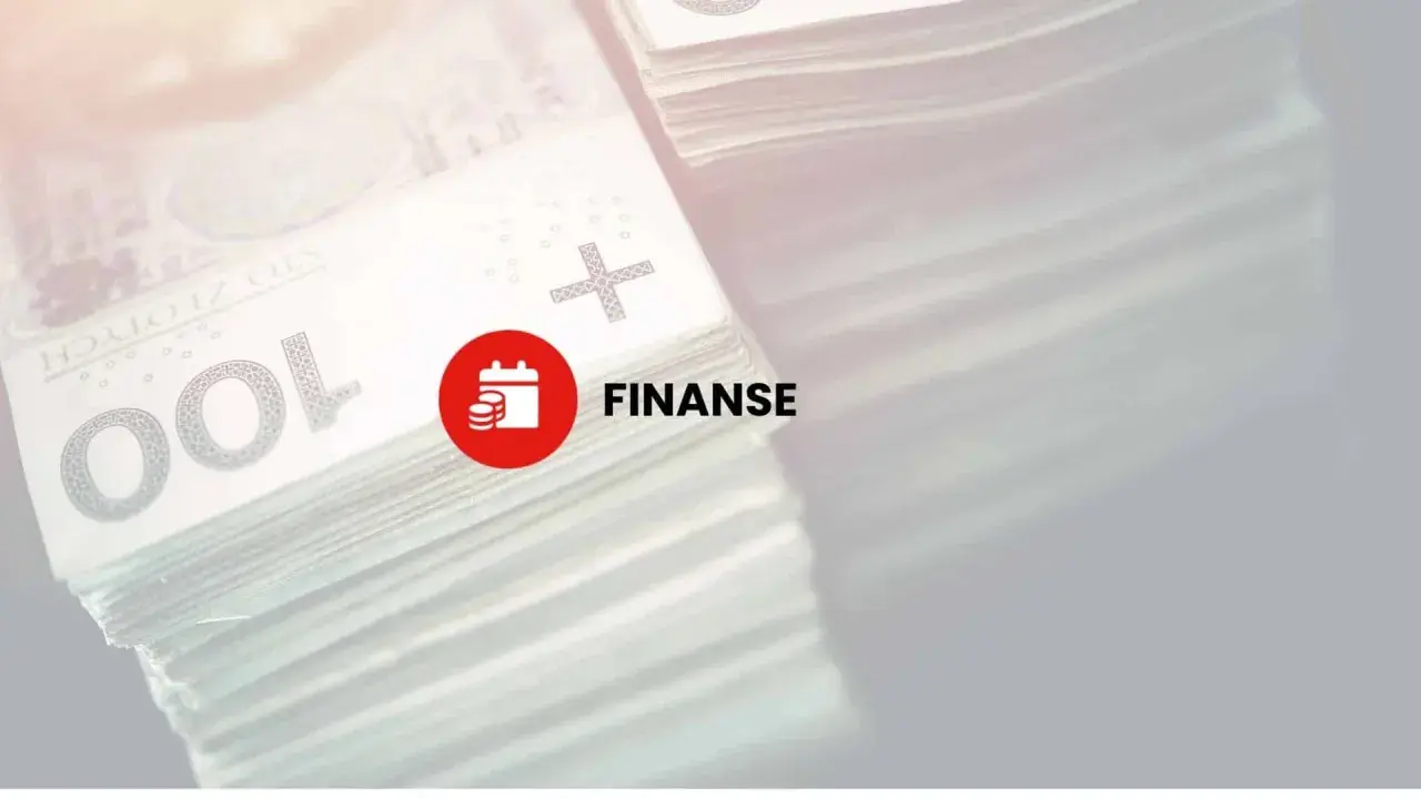 Stos banknotów 100 zł z ikoną kalendarza i napisem FINANSE. Pit 6.