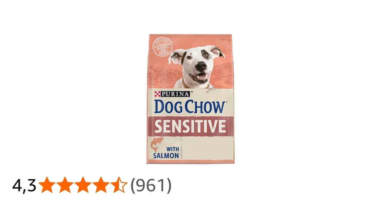 Bolsa de Dog Chow Sensitive con salmón. El chow chow precio en euros es una consulta común para este alimento.