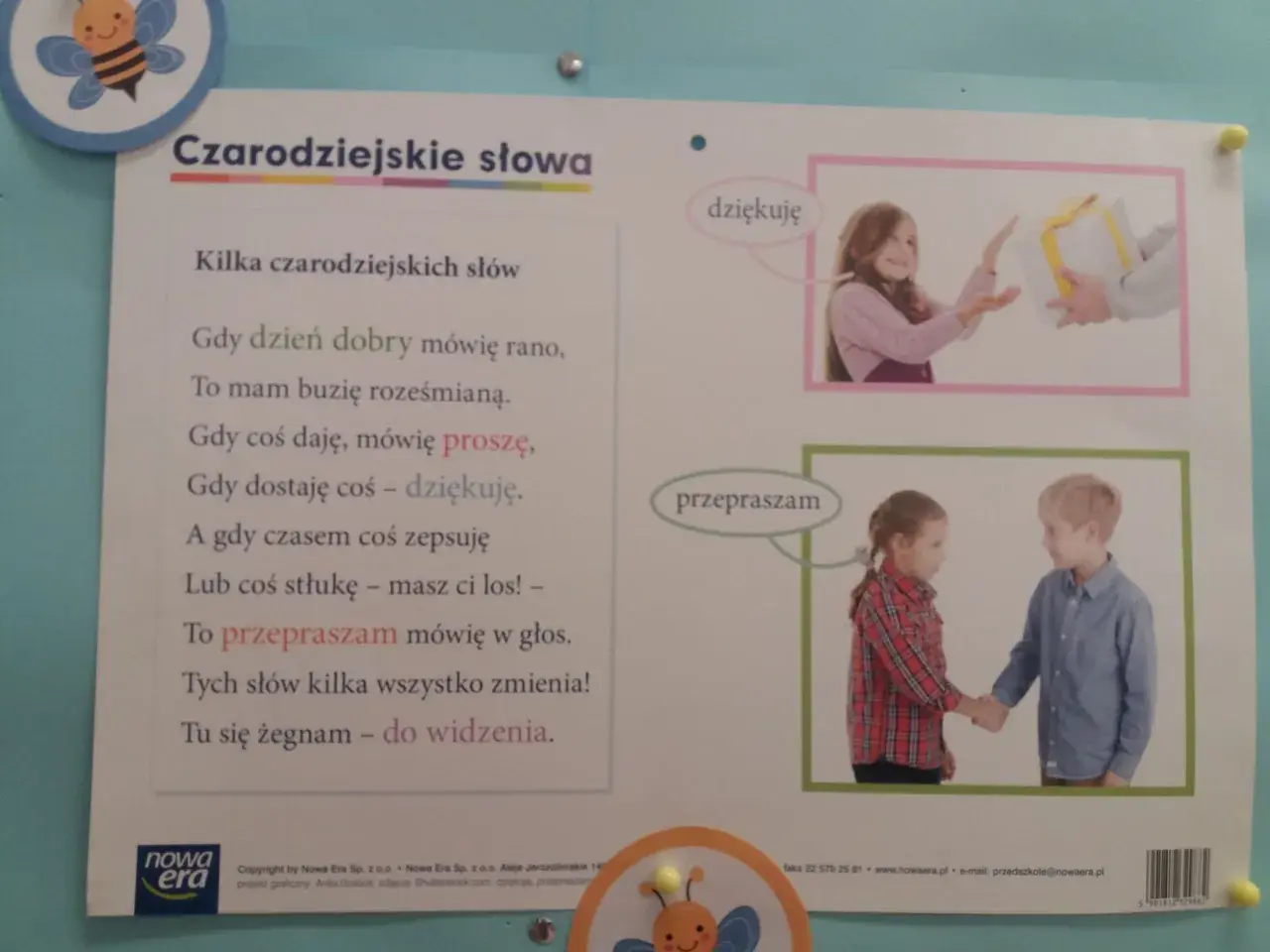 Wierszyk na dzień przyjaciela o czarodziejskich słowach: proszę, dziękuję, przepraszam. Dzieci uczą się dobrych manier.