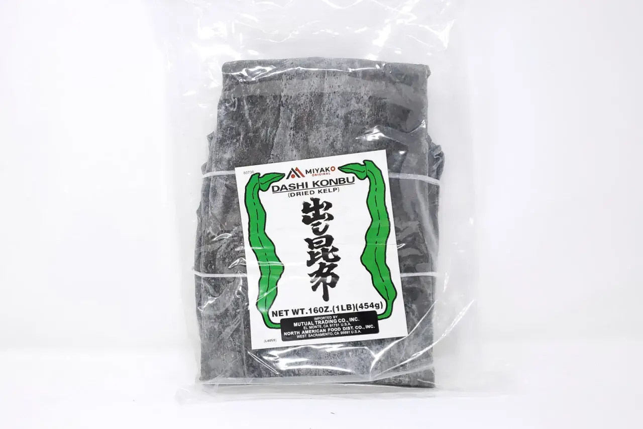 A package of Miyako Original Dashi Konbu (dried kelp), essential for making authentic kombu dashi broth.