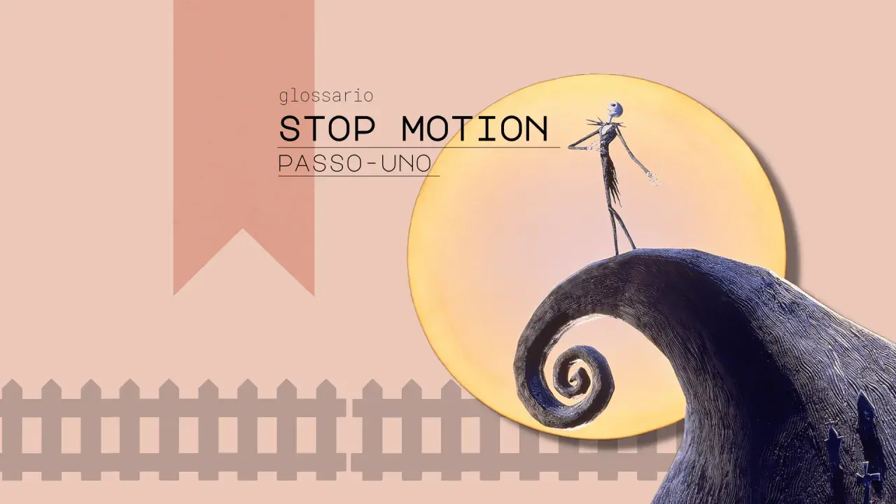 Jack Skeletron su una collina a spirale, sotto una luna gialla. Un'icona dell'animazione stop motion.