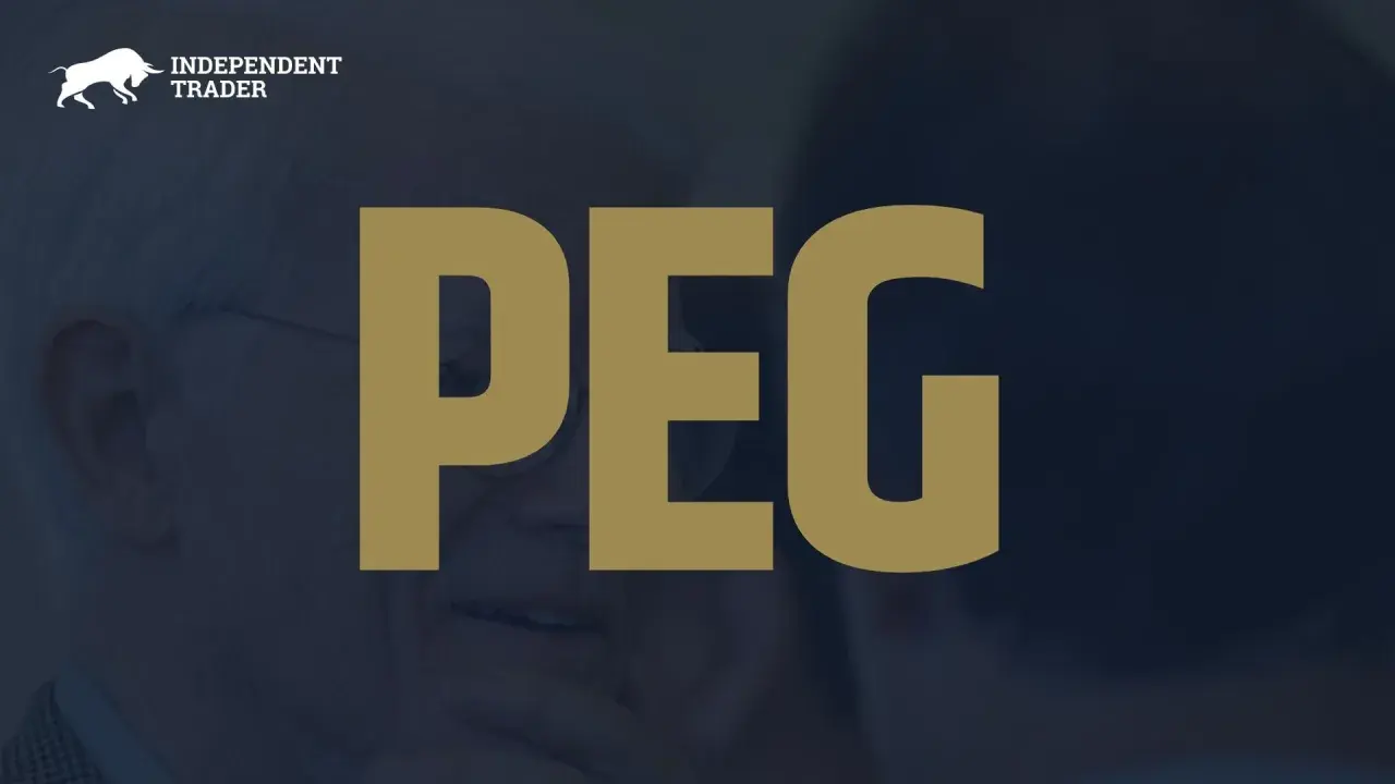 Co oznacza peg na giełdzie? Dwie osoby rozmawiają, a na pierwszym planie wielki napis PEG.