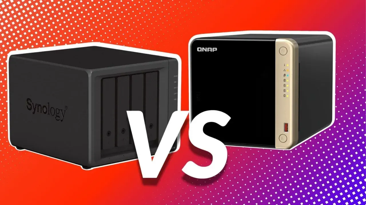 Vergleich: QNAP NAS vs Synology. Zwei NAS-Geräte stehen sich gegenüber, bereit für den Kampf um Ihre Daten.