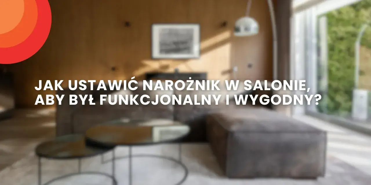 Nowoczesny narożnik na środku salonu, otoczony minimalistycznymi stolikami kawowymi.