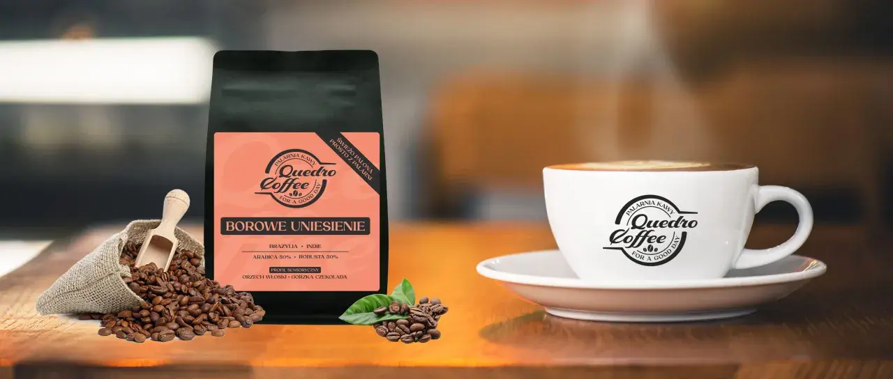 Kawa do french press "Borowe Uniesienie" - świeżo palona, z nutami orzecha i czekolady. Idealna na dobry dzień.