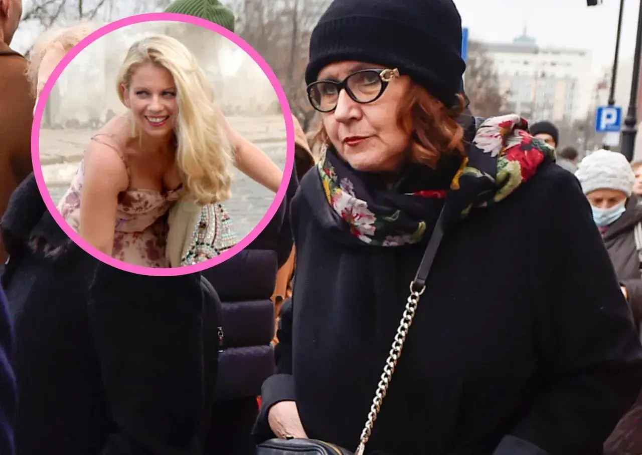 Agata Kryska-Ziętek w towarzystwie męża, uśmiechnięta blondynka w sukience w kwiaty.