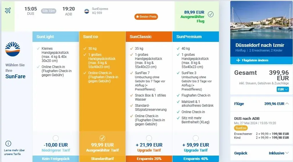 SunExpress Zusatzgepäck: Kosten & Online buchen | Der Guide