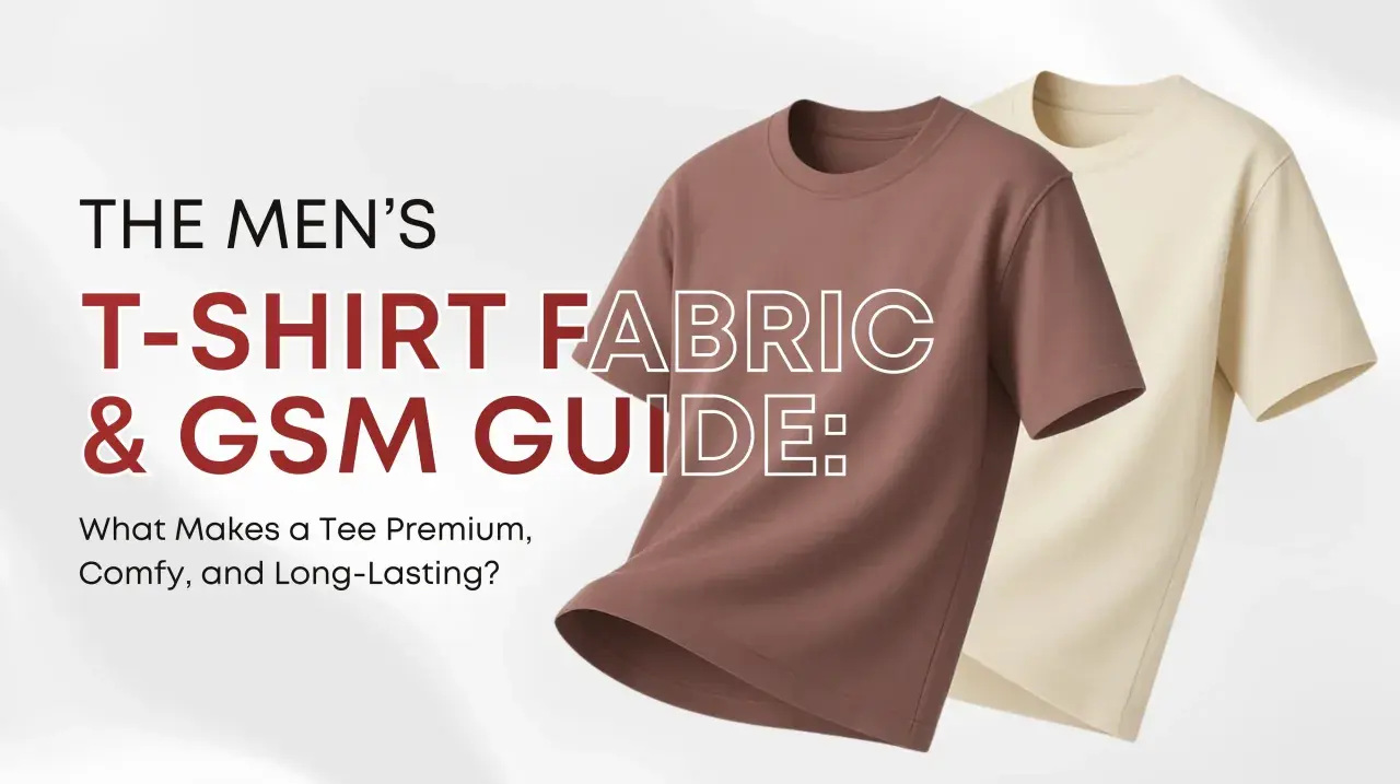 Men's t-shirt fabric guide, exploring GSM and t-shirt weights for premium, comfy, and long-lasting tees.