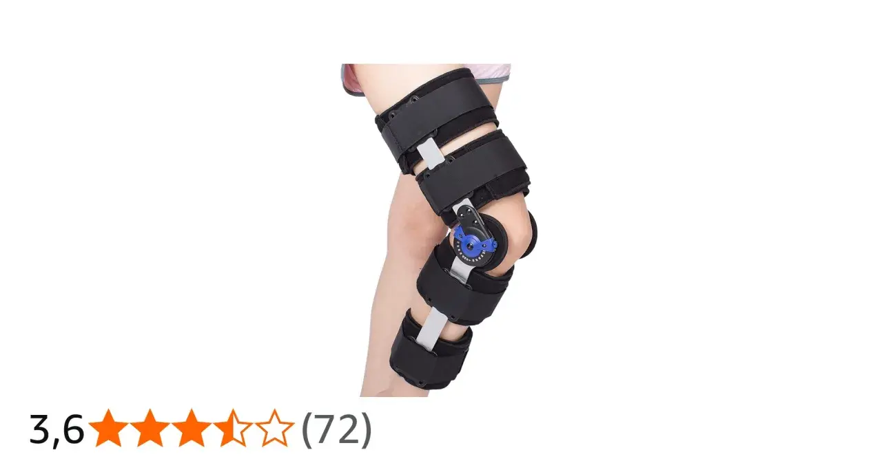 Verstellbare Orthese am Knie mit Winkelanzeige für 30/60/90 Grad.