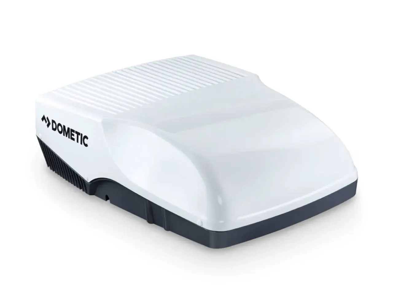 Unidad blanca Dometic, ideal para comparar climatizador vs aire acondicionado en tu autocaravana.