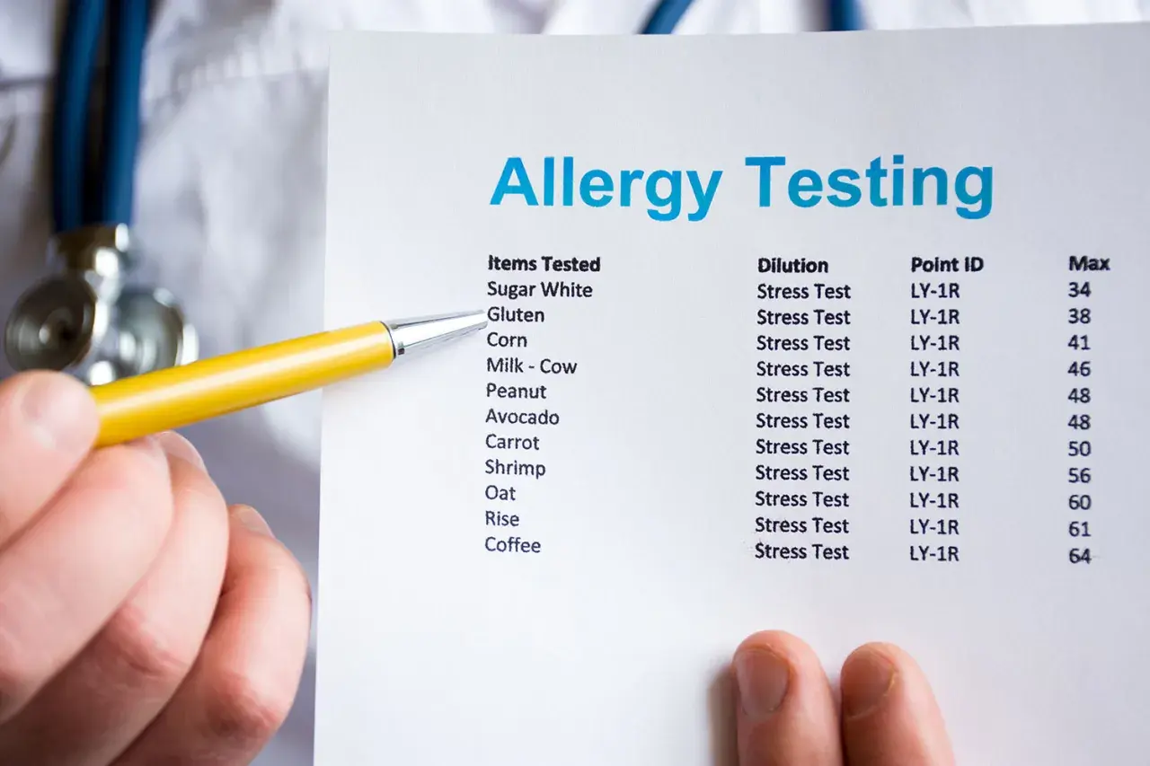 Wyniki testów alergicznych wskazują na potencjalne choroby powodowane przez gluten.