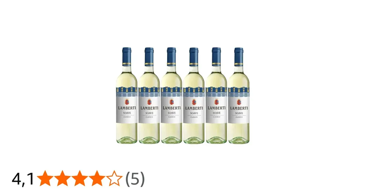 Sechs Flaschen Lamberti Soave Classico, ein beliebter soave italienischer Wein.