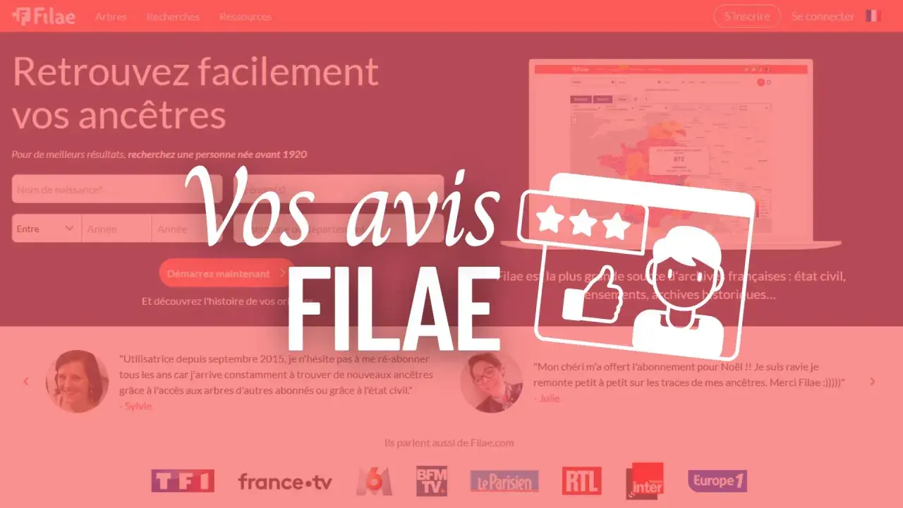 Vos avis sur Filae : des témoignages positifs sur la recherche d'ancêtres et l'accès aux archives.