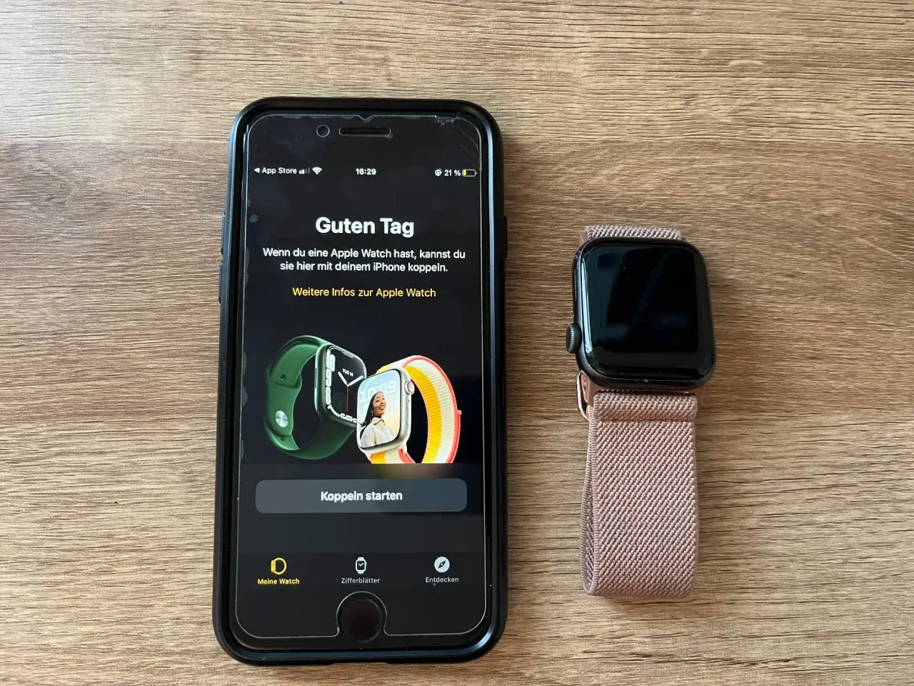 Apple Watch mit Android koppeln? Das iPhone zeigt die Option "Koppeln starten".