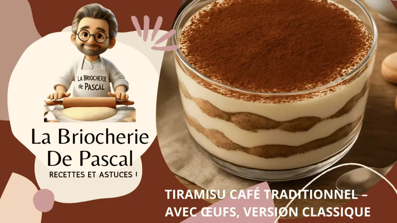Un délicieux tiramisu café traditionnel, parfait pour suivre la recette de La Briocherie de Pascal.