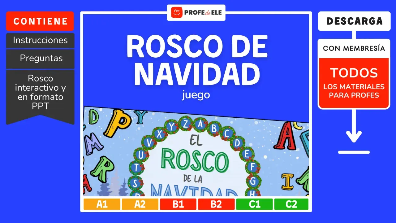 Juego interactivo "El Rosco de Navidad" para profesores. ¡Descarga todos los materiales para profes!