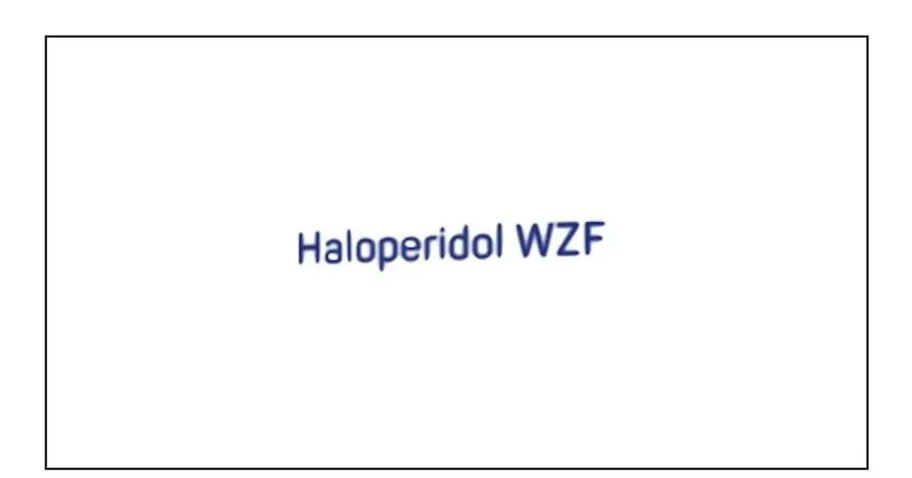 Napis "Haloperidol WZF" na białym tle.