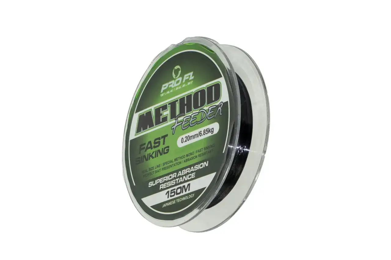 Nawój żyłki Pro FL Method Feeder 0.20mm, 6.85kg. Szybko tonąca, odporna na przetarcia – najlepsza żyłka do method feeder.