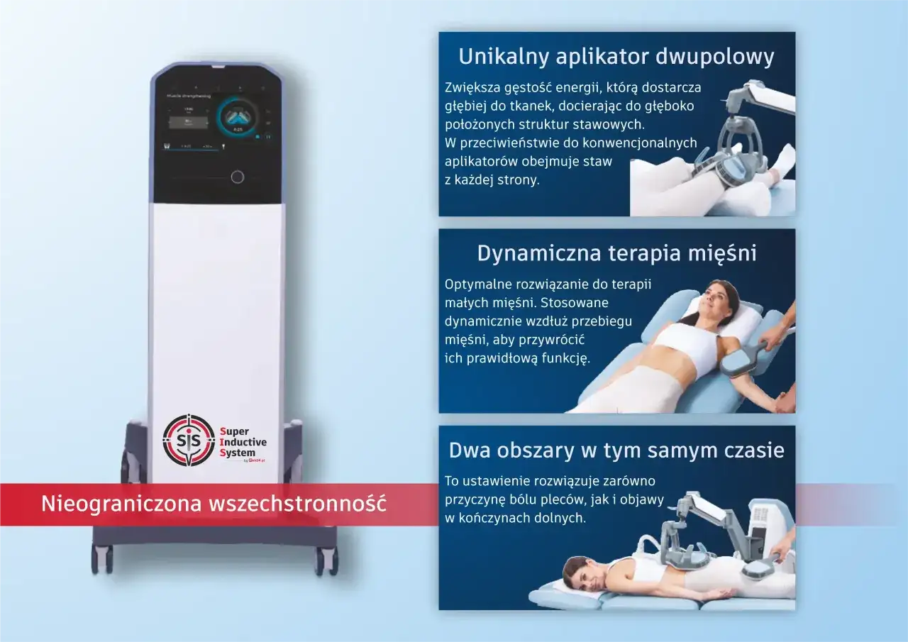 Nowoczesne urządzenie do rehabilitacji SIS Super Inductive System. Terapia mięśni i stawów.