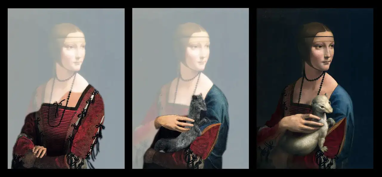 Dama z gronostajem ciekawostki: porównanie obrazów Leonarda da Vinci i jego naśladowców.