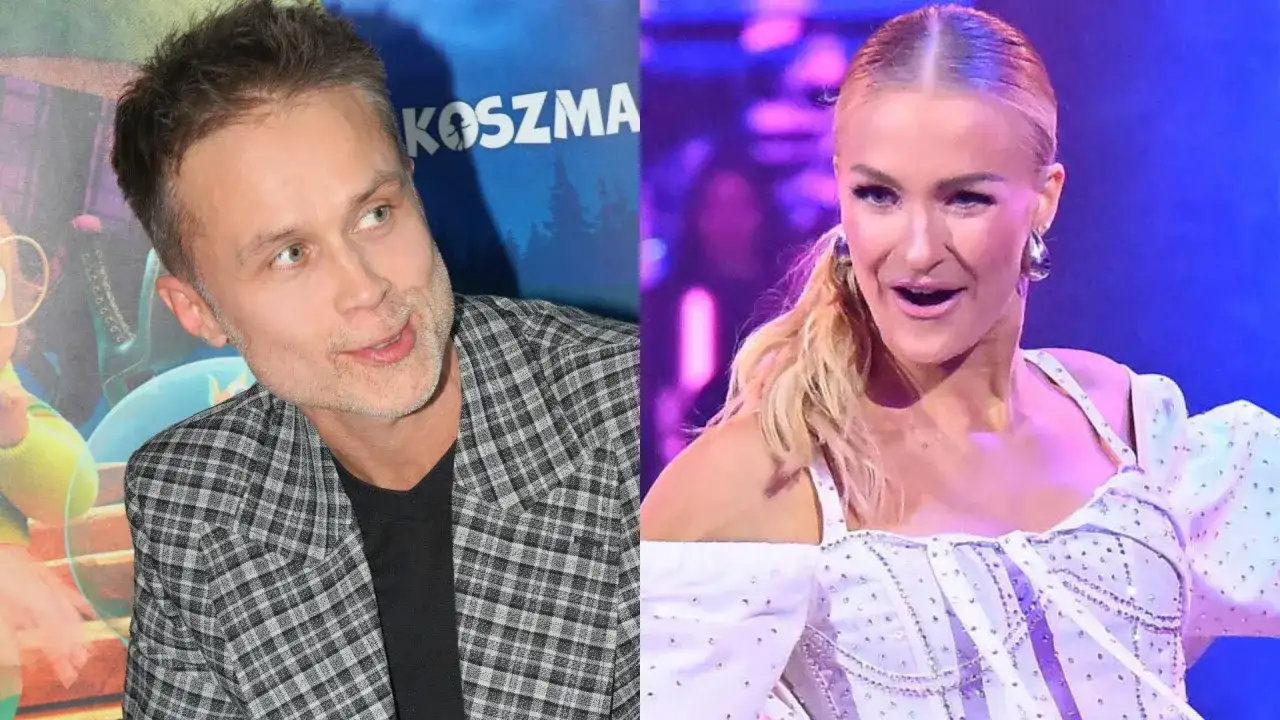 Mężczyzna w kratkę i kobieta w błyszczącej sukience. Czy to Sara Janicka i jej mąż?