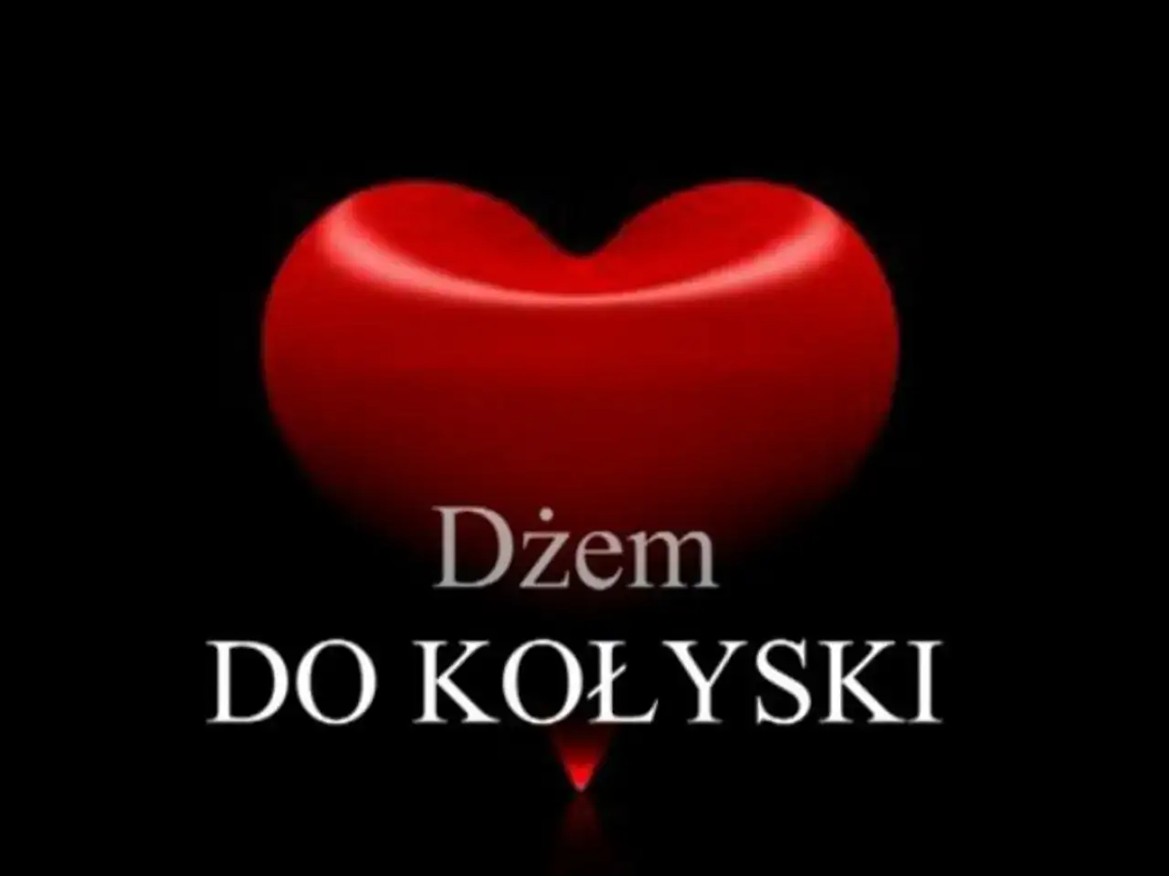 Czerwone serce z napisem "Dżem do kołyski".