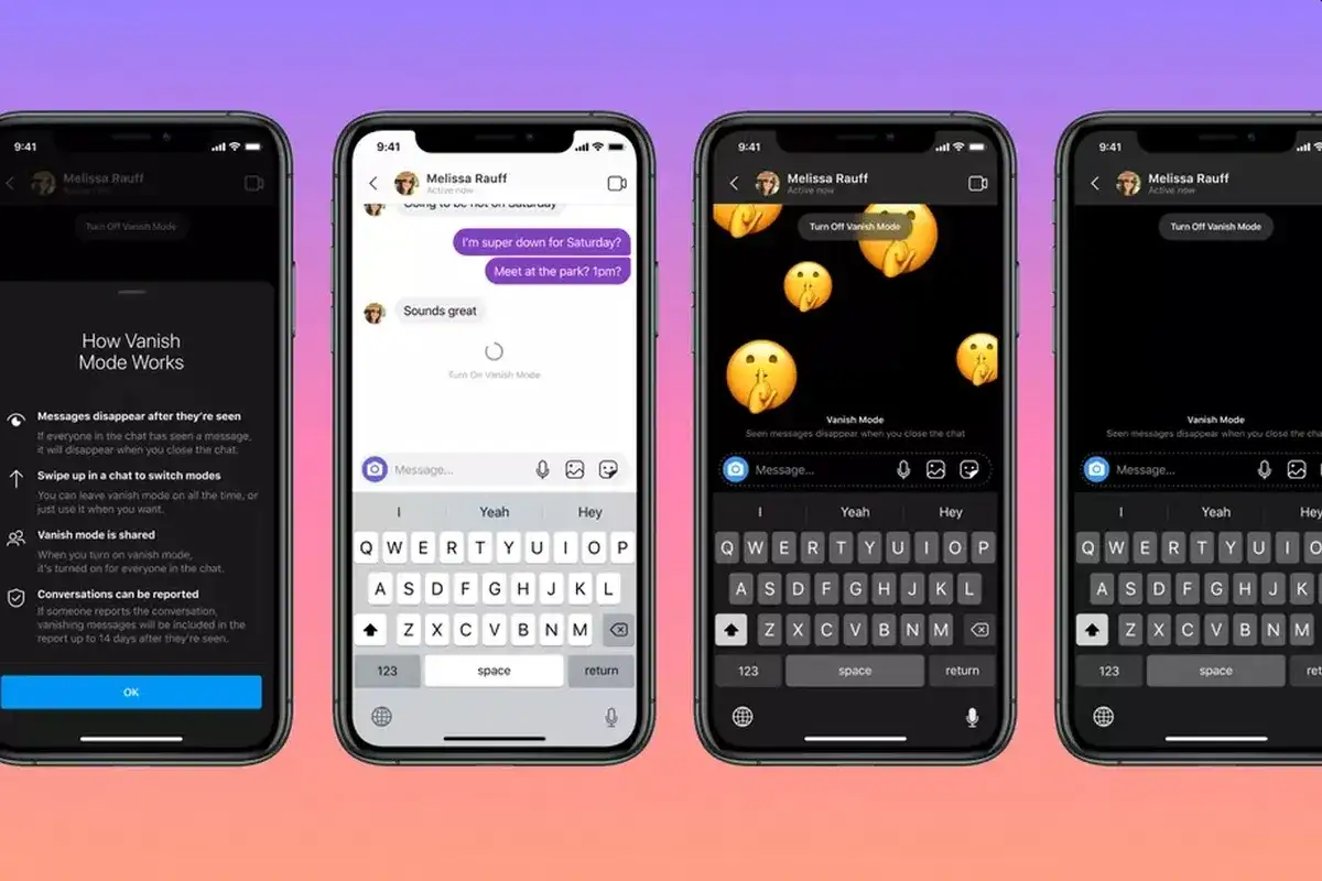 Jak wyłączyć znikające wiadomości Messenger? Ekran pokazuje, jak włączyć tryb znikania, który sprawia, że wiadomości znikają po przeczytaniu.