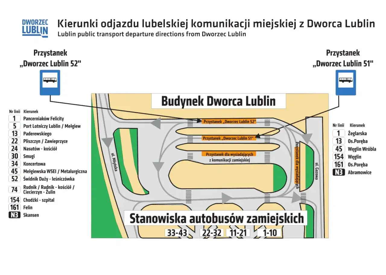Schemat odjazdów autobusów z Dworca Lublin. Sprawdź lotnisko Lublin odloty i inne kierunki.