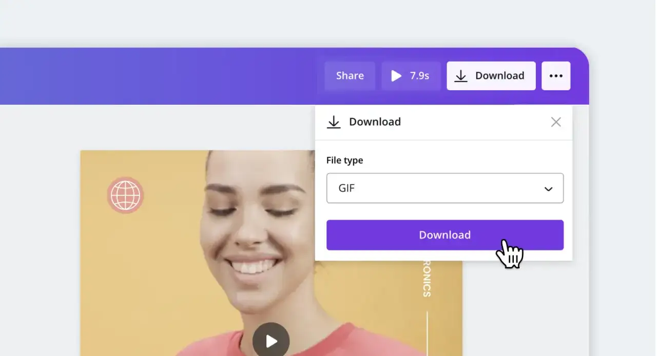 Jak zrobić GIF ze zdjęcia? Wybierz typ pliku GIF i kliknij "Download".