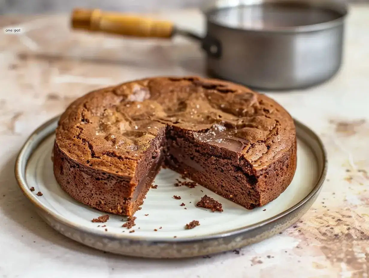 En saftig chokladkaka med en härlig kladdig insida, strödd med flingsalt. Den ser ut att vara den godaste kladdkakan någonsin!