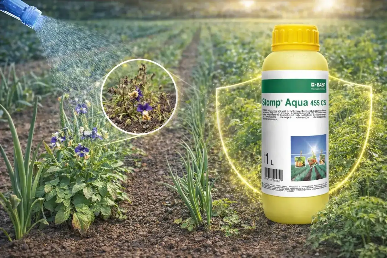Stomp Aqua 455 CS dawkowanie na 10l wody. Zwalczanie chwastów w uprawach.