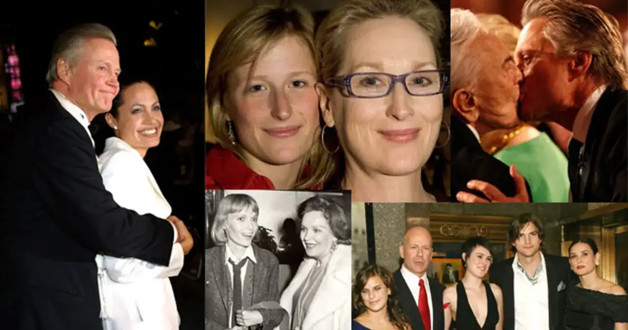 Jon Voight z córką Angeliną Jolie, Meryl Streep z córką, Christopher Walken, Demi Moore z Ashtonem Kutcherem i córką. Które dzieci gwiazd stały się sławne zanim skończyły pierwszy rok życia?